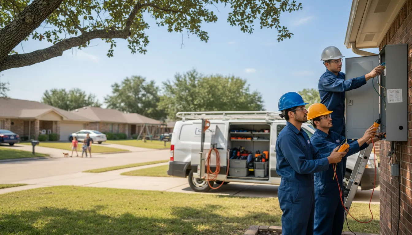 Certified electrician providing emergency electrical services in Industry, TX